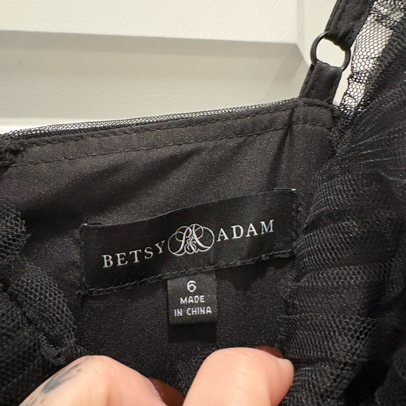 "GIGI" LONG RUFFLE MESH DRESS - Picture 6 of 6